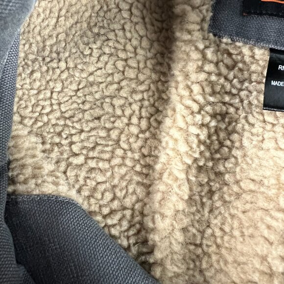 Walls Canvas Chore Jacket Extra Large Grey Faded Sherpa Lined Full Zip Work Wear - Picture 7 of 13